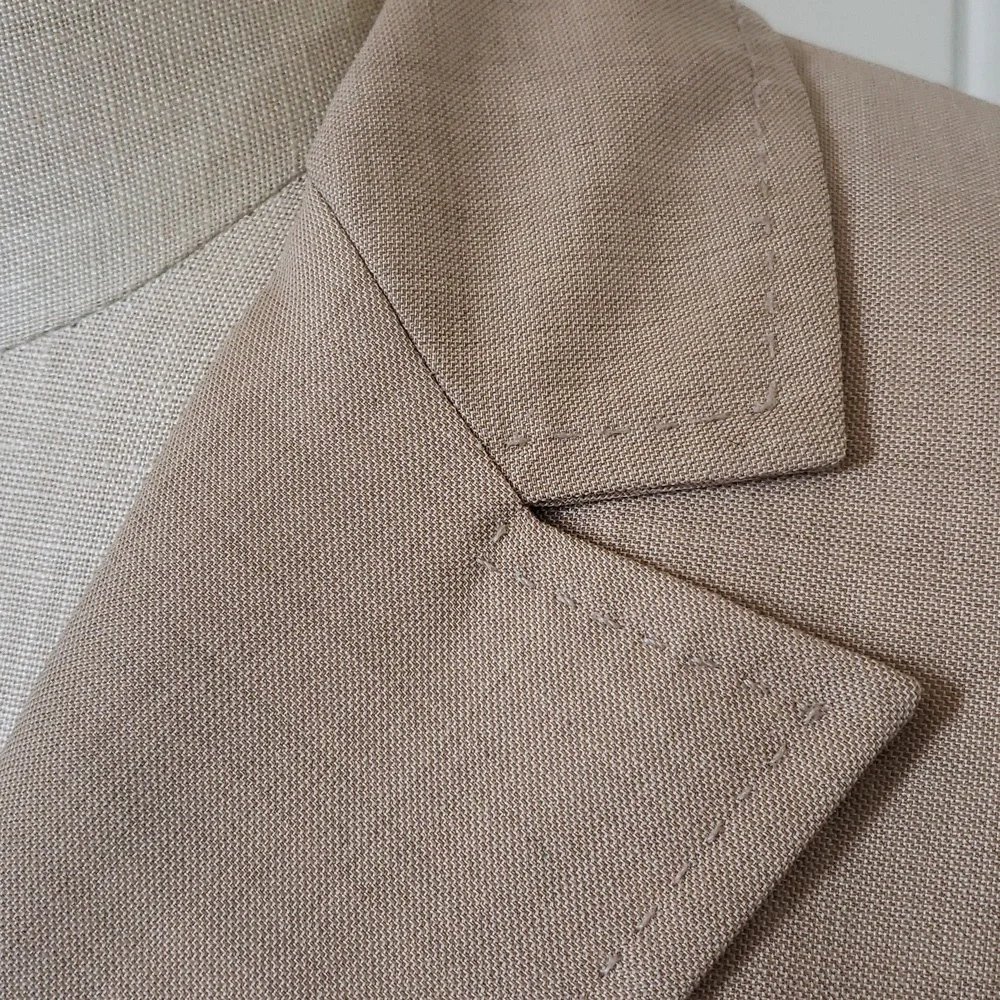 Vintage Ann Taylor LOFT Tan Wool Single Breasted Jacket Blazer - Picture 8 of 13